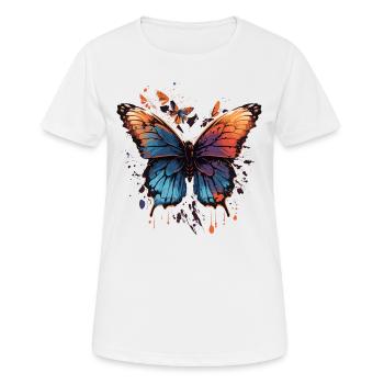 Colorful Butterfly - Women's Breathable T-Shirt - white - Front - AI Model Female 172 dark (172cm)