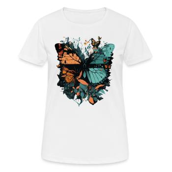 Huge Butterfly - Women's Breathable T-Shirt - white - Front - AI Model Female 172 dark (172cm)