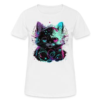 Elektronische Katze - Frauen T-Shirt atmungsaktiv - Weiß - Vorne - AI Model Female 172 dark (172cm)