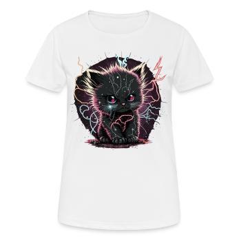 Perfectly Charge Kitten - Women's Breathable T-Shirt - white - Front - AI Model Female 172 dark (172cm)