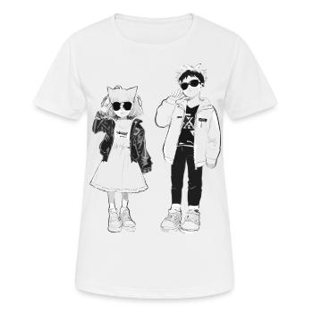 Japanische Coolness in Schwarz-Weiß - Frauen T-Shirt atmungsaktiv - Weiß - Vorne - AI Model Female 172 dark (172cm)