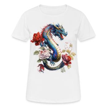 Chinesischer Drache - Frauen T-Shirt atmungsaktiv - Weiß - Vorne - AI Model Female 172 dark (172cm)
