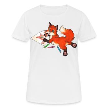 Niedlich Fuchs Süßes Geschenk Malen Künstler Kind - Frauen T-Shirt atmungsaktiv - Weiß - Vorne - AI Model Female 172 dark (172cm)
