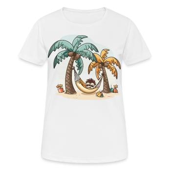 Le gourou de la relaxation - T-shirt respirant Femme - blanc - Devant - AI Model Female 172 dark (172cm)