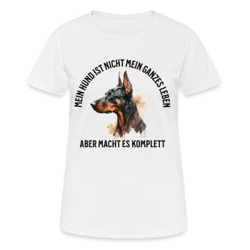 Dobermann Hund Rassehund Hundeliebe Hundehalter - Frauen T-Shirt atmungsaktiv - Weiß - Vorne - AI Model Female 172 dark (172cm)
