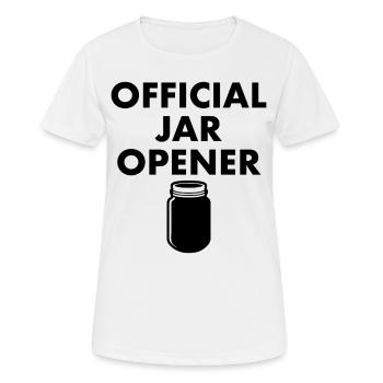 Offizieller Jar Opener - Frauen T-Shirt atmungsaktiv - Weiß - Vorne - AI Model Female 172 dark (172cm)