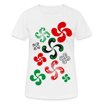 Lauburu croix Basque - T-shirt respirant Femme - blanc - Devant - AI Model Female 172 dark (172cm)