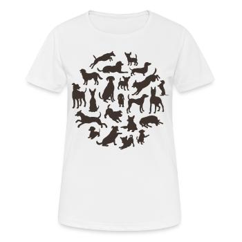 Verschiedene Hunderassen - Frauen T-Shirt atmungsaktiv - Weiß - Vorne - AI Model Female 172 dark (172cm)