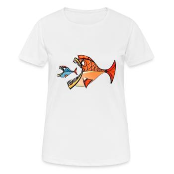 Two piranhas - Women's Breathable T-Shirt - white - Front - AI Model Female 172 dark (172cm)