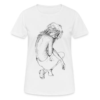 Entspannung - Frauen T-Shirt atmungsaktiv - Weiß - Vorne - AI Model Female 172 dark (172cm)