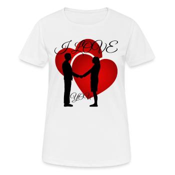 Ich Liebe Dich - Frauen T-Shirt atmungsaktiv - Weiß - Vorne - AI Model Female 172 dark (172cm)