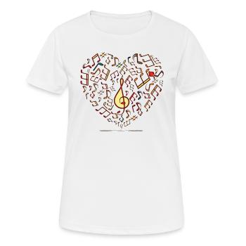 I love music heart - Women's Breathable T-Shirt - white - Front - AI Model Female 172 dark (172cm)