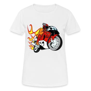 Moto moto - T-shirt respirant Femme - blanc - Devant - AI Model Female 172 dark (172cm)