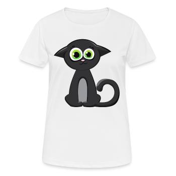 Cat face kitten - Women's Breathable T-Shirt - white - Front - AI Model Female 172 dark (172cm)