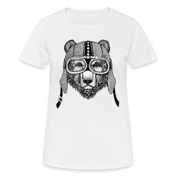 Motorradfahrer Teddybär - Frauen T-Shirt atmungsaktiv - Weiß - Vorne - AI Model Female 172 dark (172cm)