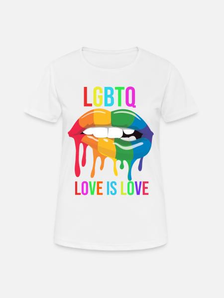 LGBTQ Love is Love - Frauen T-Shirt atmungsaktiv - Weiß