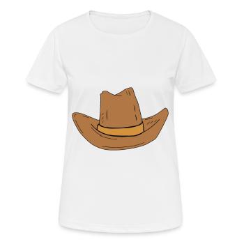 Cowboy hat - Women's Breathable T-Shirt - white - Front - AI Model Female 172 dark (172cm)