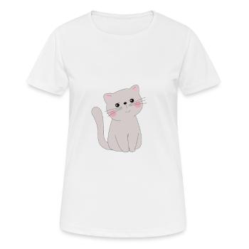 Chat mignon - T-shirt respirant Femme - blanc - Devant - AI Model Female 172 dark (172cm)