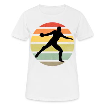 Lancer de discussion Athous athlétisme Retro Sport - T-shirt respirant Femme - blanc - Devant - AI Model Female 172 dark (172cm)