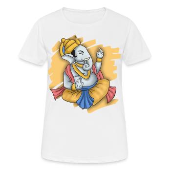 Inde Indien hindou Ganesha Dieu Terre I Cadeau - T-shirt respirant Femme - blanc - Devant - AI Model Female 172 dark (172cm)