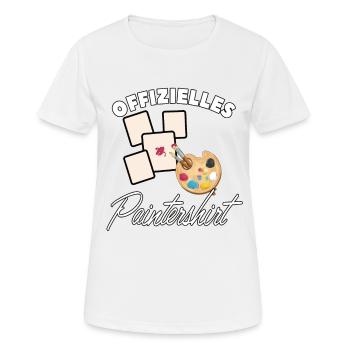 Offizielles Paintershirt für Künstler - Frauen T-Shirt atmungsaktiv - Weiß - Vorne - AI Model Female 172 dark (172cm)