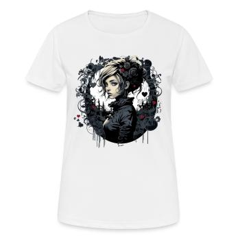 Hübsches Gothic emo girl - Frauen T-Shirt atmungsaktiv - Weiß - Vorne - AI Model Female 172 dark (172cm)