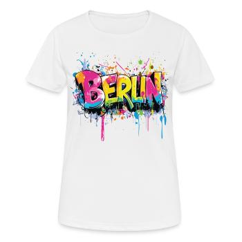 Berlin Graffiti Police Street Art Style Urbain - T-shirt respirant Femme - blanc - Devant - AI Model Female 172 dark (172cm)