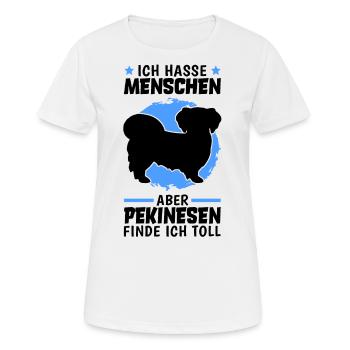 Pekinesen finde ich toll Peking-Palasthund - Frauen T-Shirt atmungsaktiv - Weiß - Vorne - AI Model Female 172 dark (172cm)