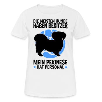 Mein Pekinese hat Personal Peking-Palasthund - Frauen T-Shirt atmungsaktiv - Weiß - Vorne - AI Model Female 172 dark (172cm)