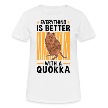 Alles ist besser mit Quokka Beuteltier - Frauen T-Shirt atmungsaktiv - Weiß - Vorne - AI Model Female 172 dark (172cm)