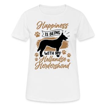 Hollandse Herdershond ist glücklich sein - Frauen T-Shirt atmungsaktiv - Weiß - Vorne - AI Model Female 172 dark (172cm)