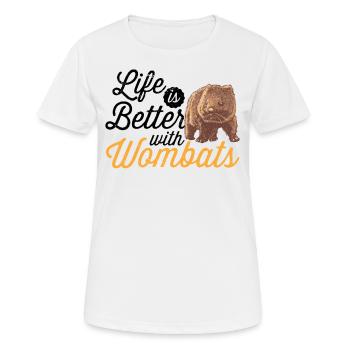 Leben ist besser mit Wombat Australien Beuteltier - Frauen T-Shirt atmungsaktiv - Weiß - Vorne - AI Model Female 172 dark (172cm)