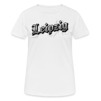 Leipzig Ostdeutschland Vintage Look - Frauen T-Shirt atmungsaktiv - Weiß - Vorne - AI Model Female 172 dark (172cm)