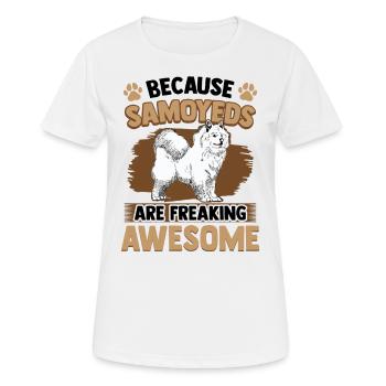 Samojede sind fantastisch Samojedenspitz - Frauen T-Shirt atmungsaktiv - Weiß - Vorne - AI Model Female 172 dark (172cm)