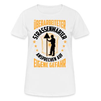 Überarbeiteter Straßenwärter Straßenwart - Frauen T-Shirt atmungsaktiv - Weiß - Vorne - AI Model Female 172 dark (172cm)