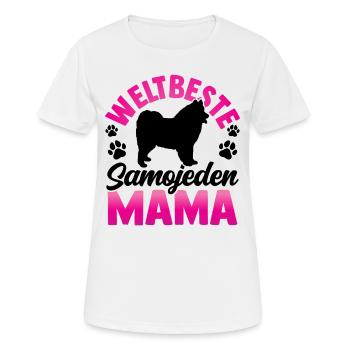 Weltbeste Samojede Mama Samojedenspitz - Frauen T-Shirt atmungsaktiv - Weiß - Vorne - AI Model Female 172 dark (172cm)