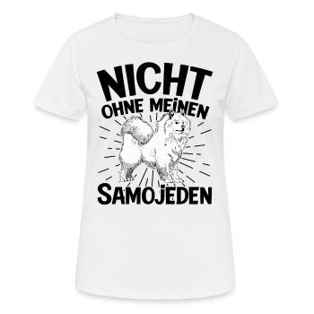 Nicht ohne meinen Samojede Samojedenspitz - Frauen T-Shirt atmungsaktiv - Weiß - Vorne - AI Model Female 172 dark (172cm)