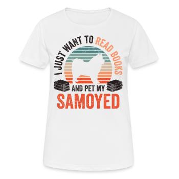 Lire et caresser Samoyède Samoyède - T-shirt respirant Femme - blanc - Devant - AI Model Female 172 dark (172cm)