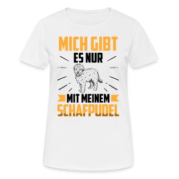 Nur mit meinem Schafpudel altdeutscher Hütepudel - Frauen T-Shirt atmungsaktiv - Weiß - Vorne - AI Model Female 172 dark (172cm)
