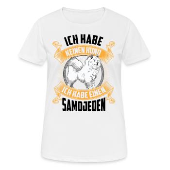 Ich habe einen Samojede Samojedenspitz - Frauen T-Shirt atmungsaktiv - Weiß - Vorne - AI Model Female 172 dark (172cm)