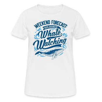 Funny whale, whale watching marine mammal - Women's Breathable T-Shirt - white - Front - AI Model Female 172 dark (172cm)