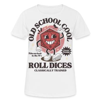 Donjons - Dragons old school roll dices rétro D20 - T-shirt respirant Femme - blanc - Devant - AI Model Female 172 dark (172cm)