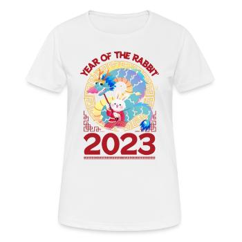 Chinesisches Neujahr, Drachentanz 2023 - Frauen T-Shirt atmungsaktiv - Weiß - Vorne - AI Model Female 172 dark (172cm)