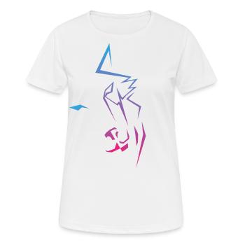 gravity wolves colortransition blue-purple red - Frauen T-Shirt atmungsaktiv - Weiß - Vorne - AI Model Female 172 dark (172cm)