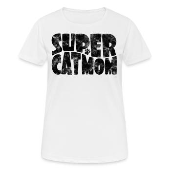 Super Cat Mom for the Best Cat Mom Ever Retro - Women's Breathable T-Shirt - white - Front - AI Model Female 172 dark (172cm)