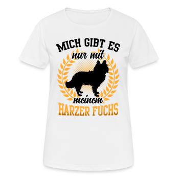 Nur mit Harzer Fuchs altdeutscher Hütefuchs - Frauen T-Shirt atmungsaktiv - Weiß - Vorne - AI Model Female 172 dark (172cm)