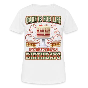 Birthday, Birthday Cake, 3D Cake Saying - Women's Breathable T-Shirt - white - Front - AI Model Female 172 dark (172cm)