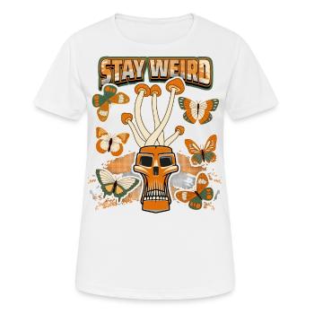 Magic Mushrooms, Psychedelisch, Totenkopf, Pilze - Frauen T-Shirt atmungsaktiv - Weiß - Vorne - AI Model Female 172 dark (172cm)