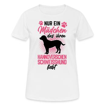 Fille qui aime le lévrier hanovrien - T-shirt respirant Femme - blanc - Devant - AI Model Female 172 dark (172cm)