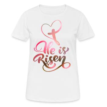 Ostern Jesus Christus Auferstehung Spruch - Frauen T-Shirt atmungsaktiv - Weiß - Vorne - AI Model Female 172 dark (172cm)